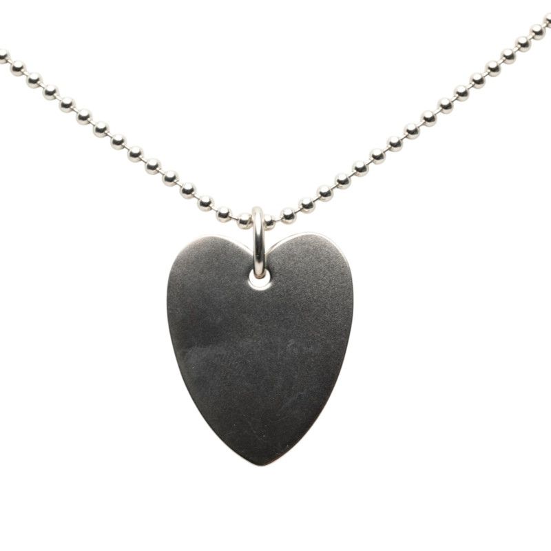 Gucci Heart Necklace Ball Chain Silver