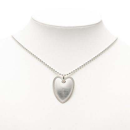 Gucci Heart Necklace Ball Chain Silver