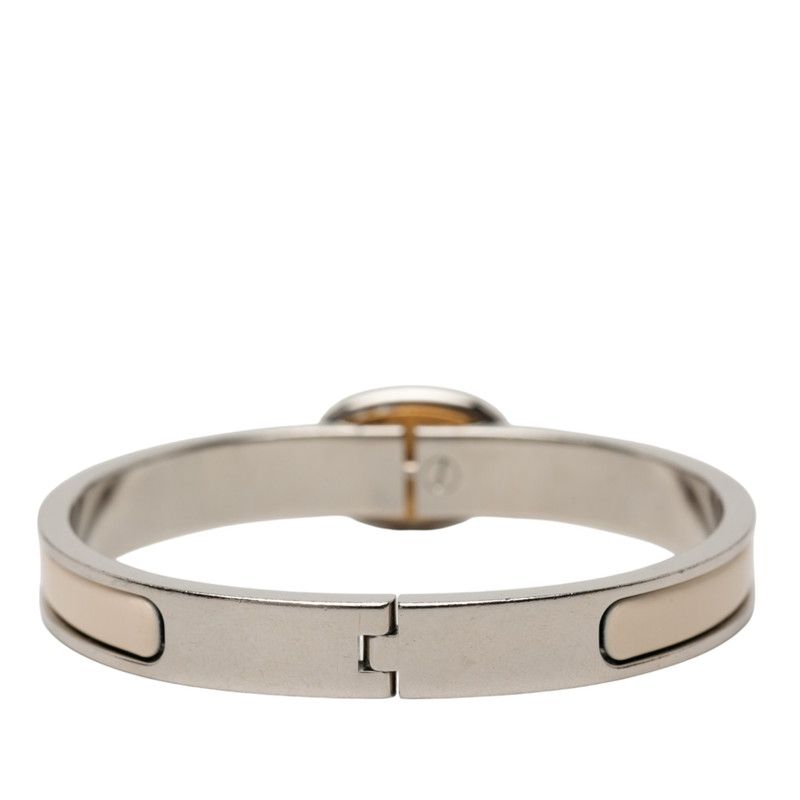 Hermes Mini Click Chaine D'ancre PM Bangle Silver Ivory Gold Metal Enamel