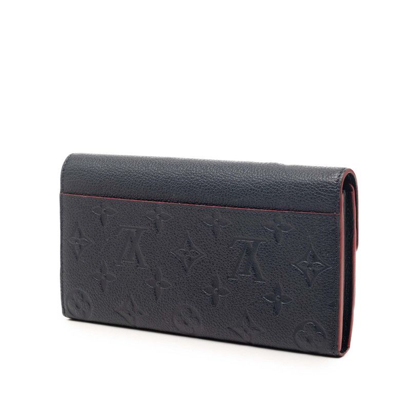 Louis Vuitton Monogram Empreinte Portefeuille Sarah Wallet Mali Null Jou Navy