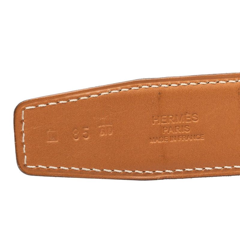Hermes Plate Belt Black Leather