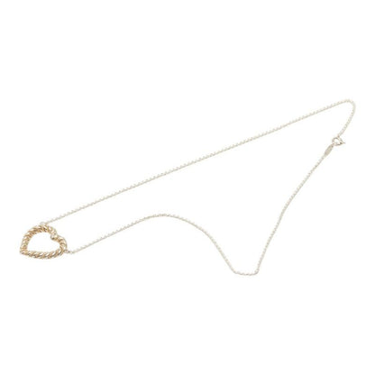 Tiffany & Co Twisted Heart Necklace Silver Gold 18k Yellow Combination