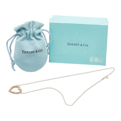 Tiffany & Co Twisted Heart Necklace Silver Gold 18k Yellow Combination