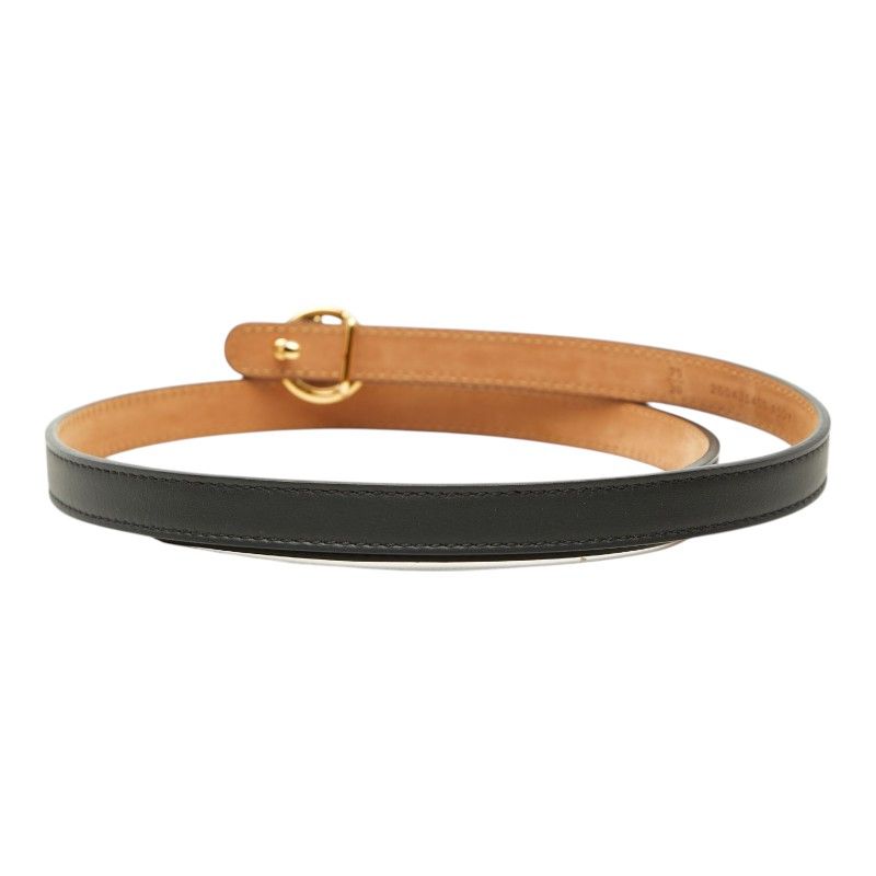 Fendi IS Logo Reversible Belt 75 30 Black Gold Leather