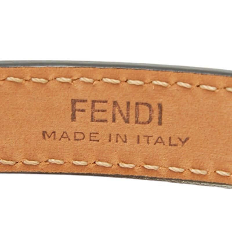 Fendi IS Logo Reversible Belt 75 30 Black Gold Leather