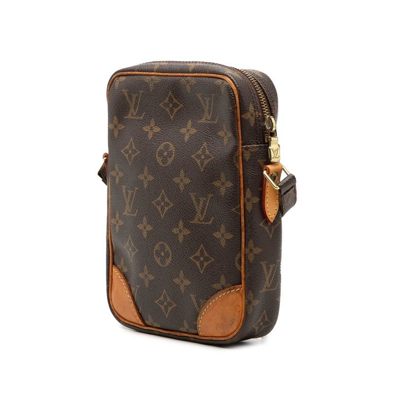 Louis Vuitton Monogram Danube Crossbody Shoulder Bag Brown Leather