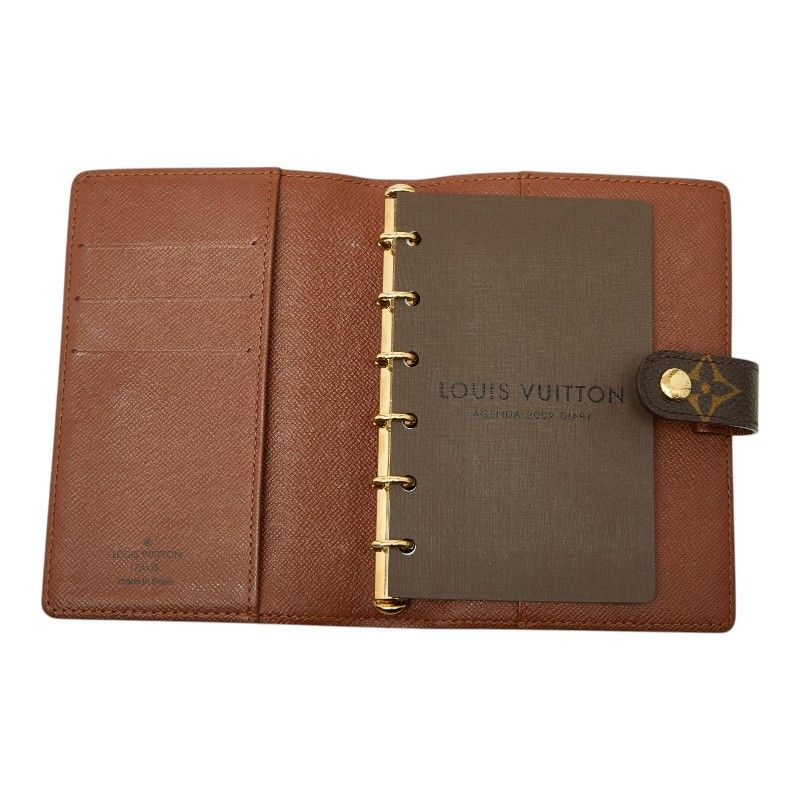 Louis Vuitton Monogram Agenda PM Notebook Cover Brown Leather