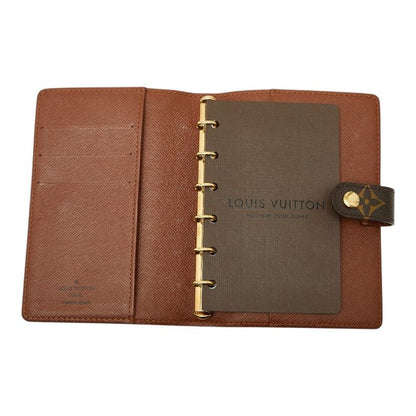 Louis Vuitton Monogram Agenda PM Notebook Cover Brown Leather