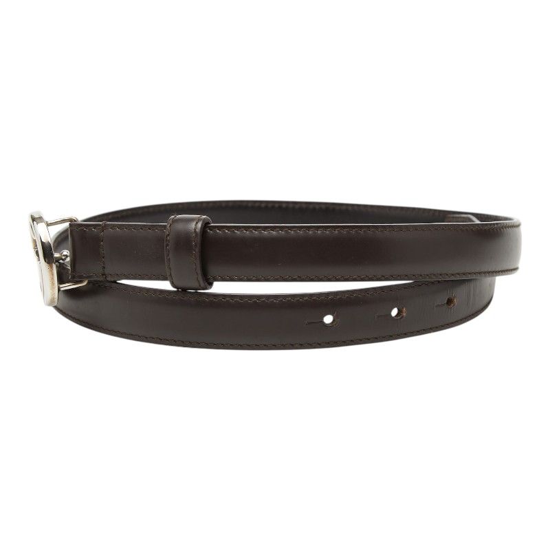 Gucci Interlocking Logo Buckle Belt 70 28 Dark Brown Leather