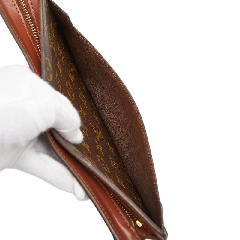 Louis Vuitton Monogram Pochette Homme Clutch Brown Leather