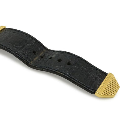 Versace Medusa Gold Dial Leather Quartz Watch