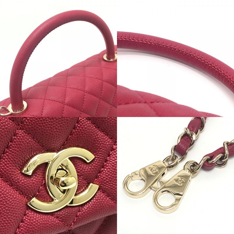 Chanel Handbag Coco Handle 29 Caviar Leather Red