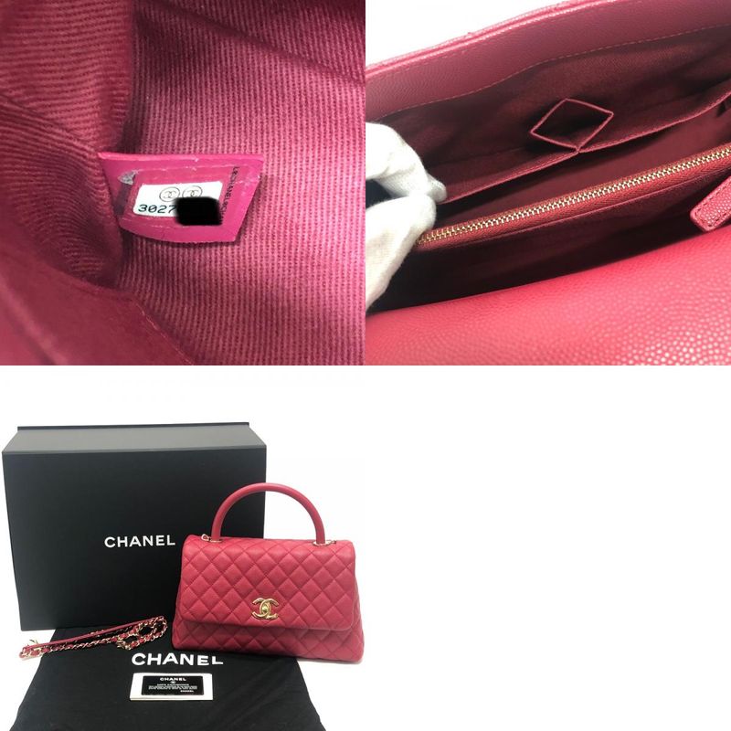 Chanel Handbag Coco Handle 29 Caviar Leather Red