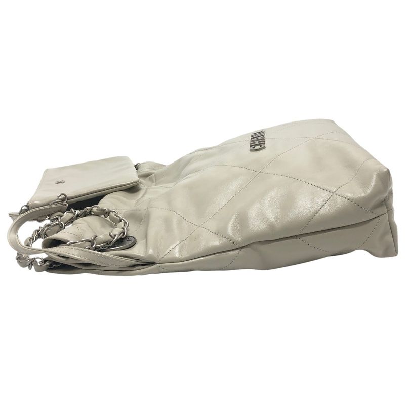 Chanel Shoulder Bag 22 Small CC Logo Calfskin Gray
