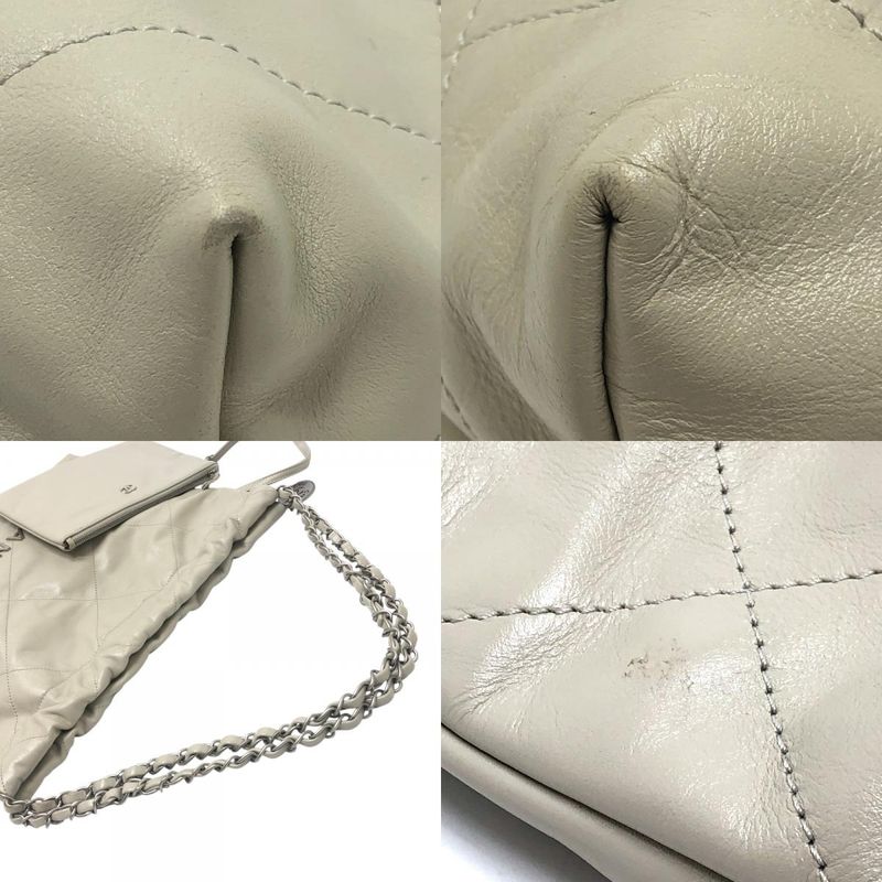 Chanel Shoulder Bag 22 Small CC Logo Calfskin Gray