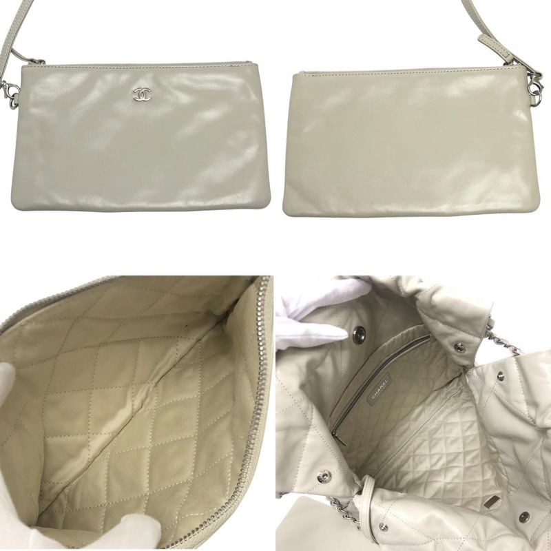 Chanel Shoulder Bag 22 Small CC Logo Calfskin Gray