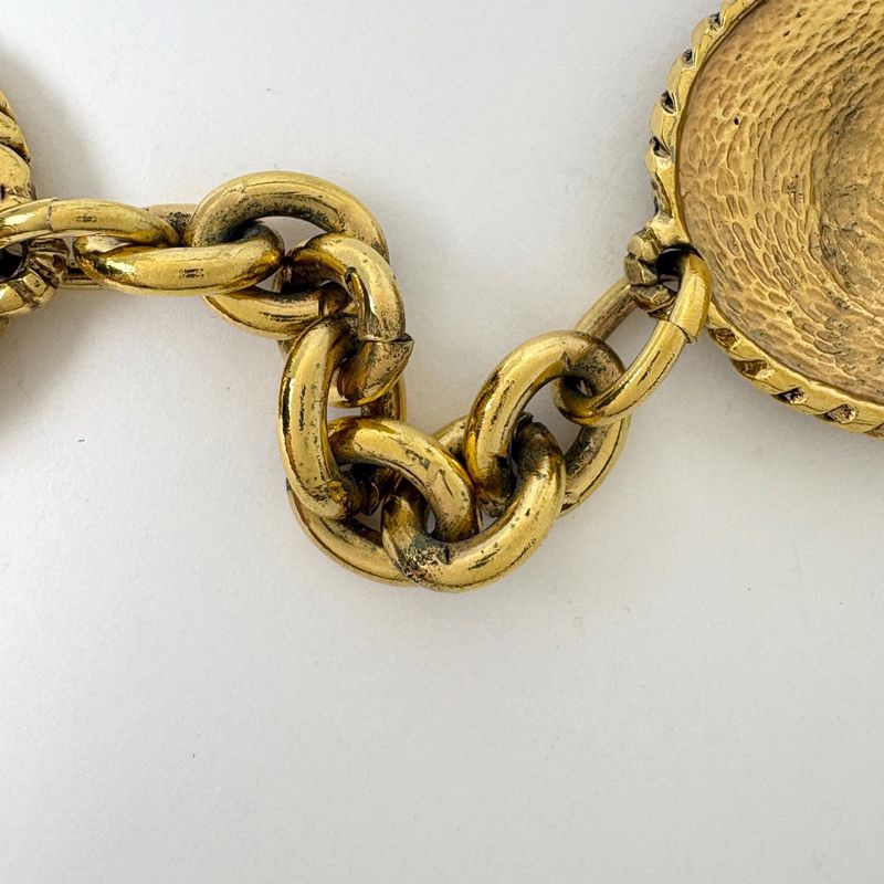 Chanel CC Logo Chain Belt Hose Horseback Gold Plated