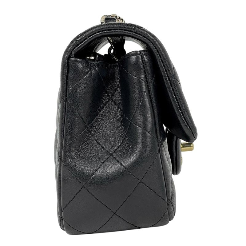 Chanel Quilted Single Flap Chain Shoulder Bag CC Logo Leather Black