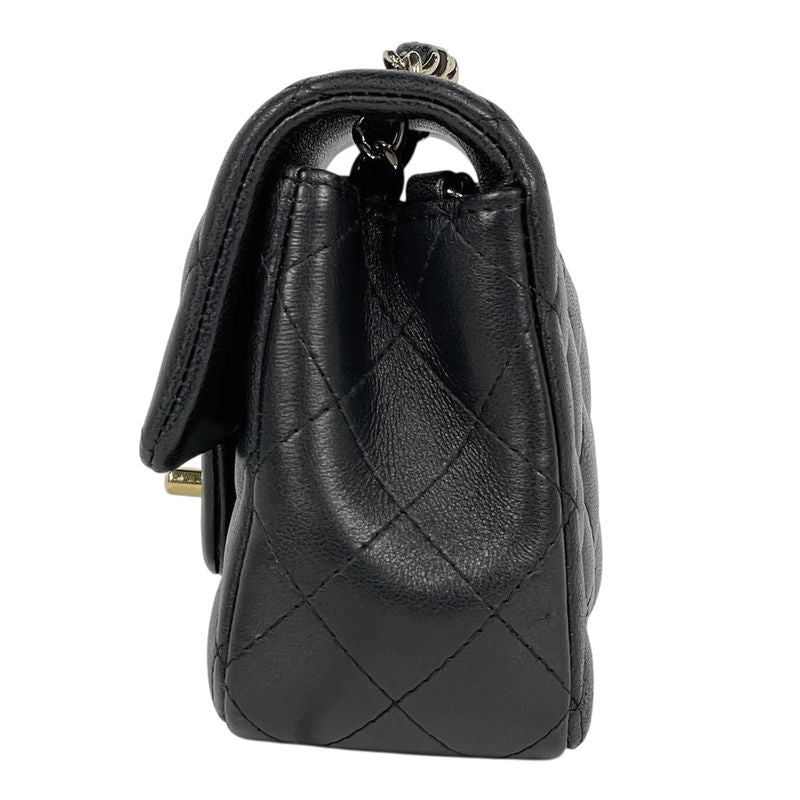 Chanel Quilted Single Flap Chain Shoulder Bag CC Logo Leather Black
