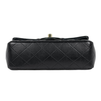 Chanel Quilted Single Flap Chain Shoulder Bag CC Logo Leather Black