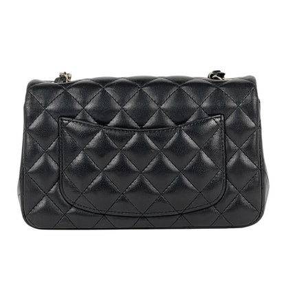 Chanel Quilted Single Flap Chain Shoulder Bag CC Logo Leather Black