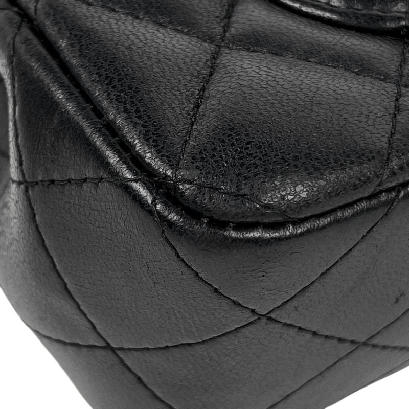 Chanel Quilted Single Flap Chain Shoulder Bag CC Logo Leather Black