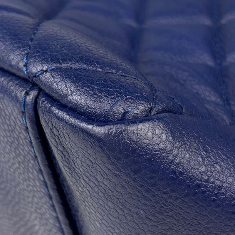 Chanel CC Logo Chain Tote Caviar Leather Blue