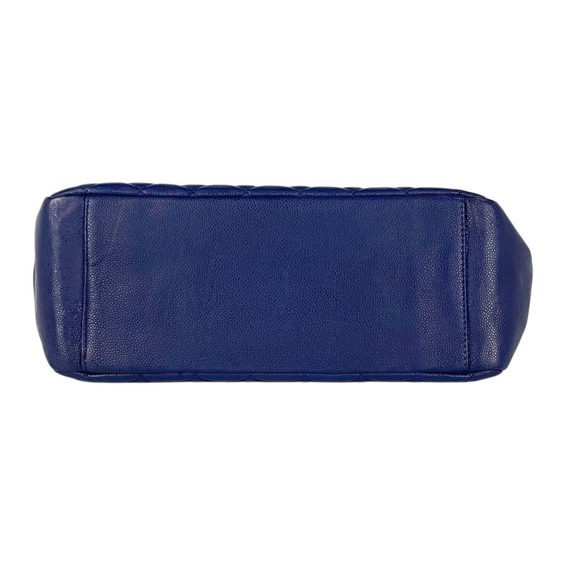 Chanel CC Logo Chain Tote Caviar Leather Blue