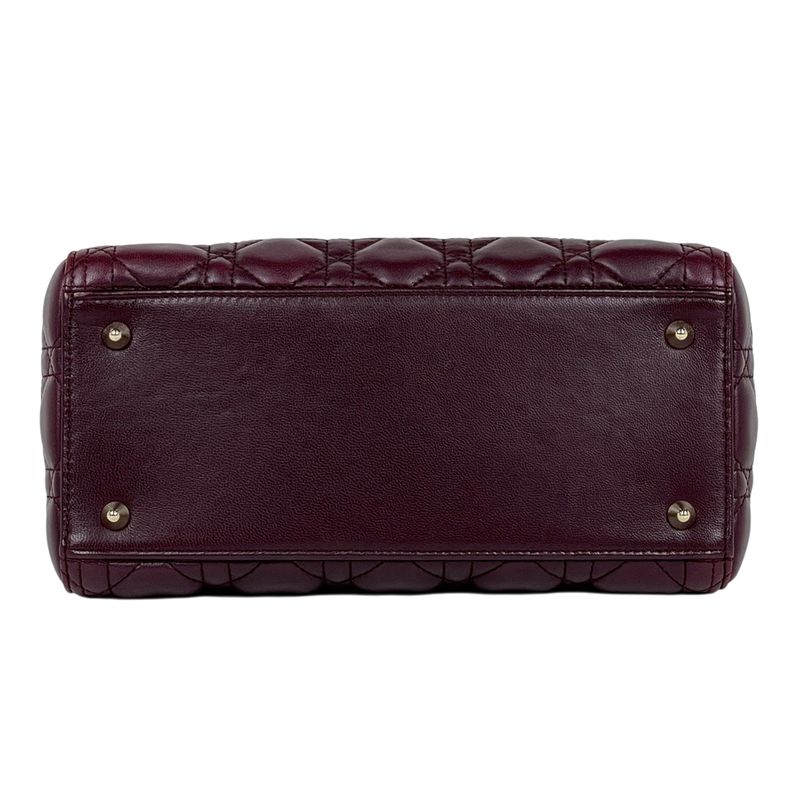 Dior Handbag Leather Burgundy