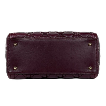 Dior Handbag Leather Burgundy