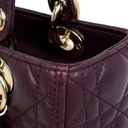 Dior Handbag Leather Burgundy