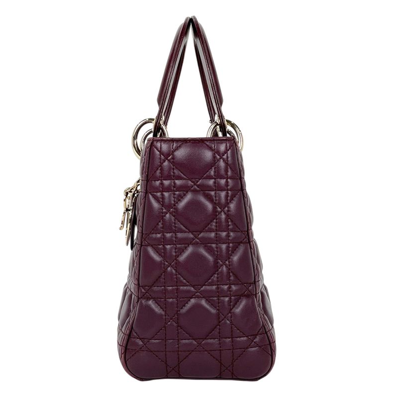 Dior Handbag Leather Burgundy