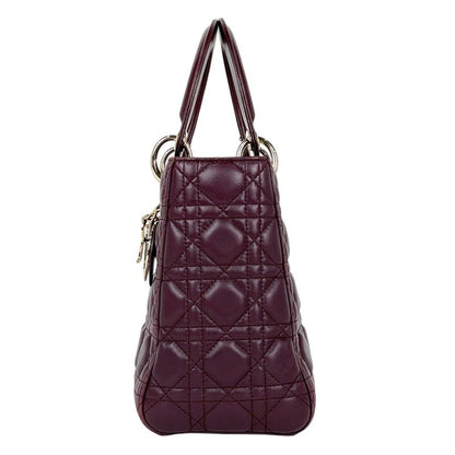 Dior Handbag Leather Burgundy