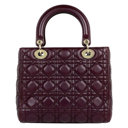 Dior Handbag Leather Burgundy