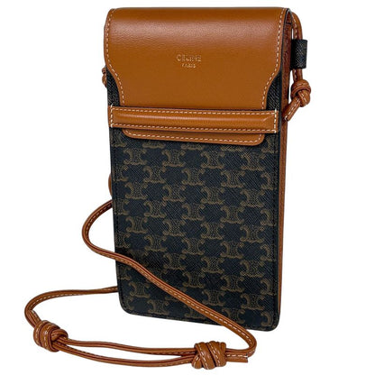 Celine Triomphe Mobile Pouch Shoulder Bag Brown