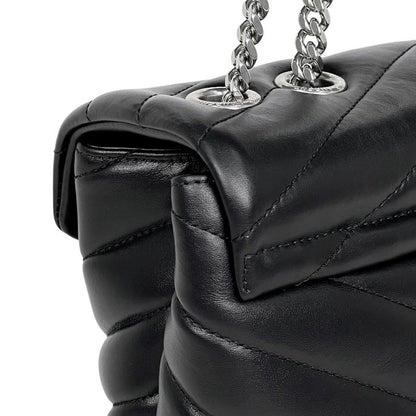 Saint Laurent Paris Lou Shoulder Bag Leather Black