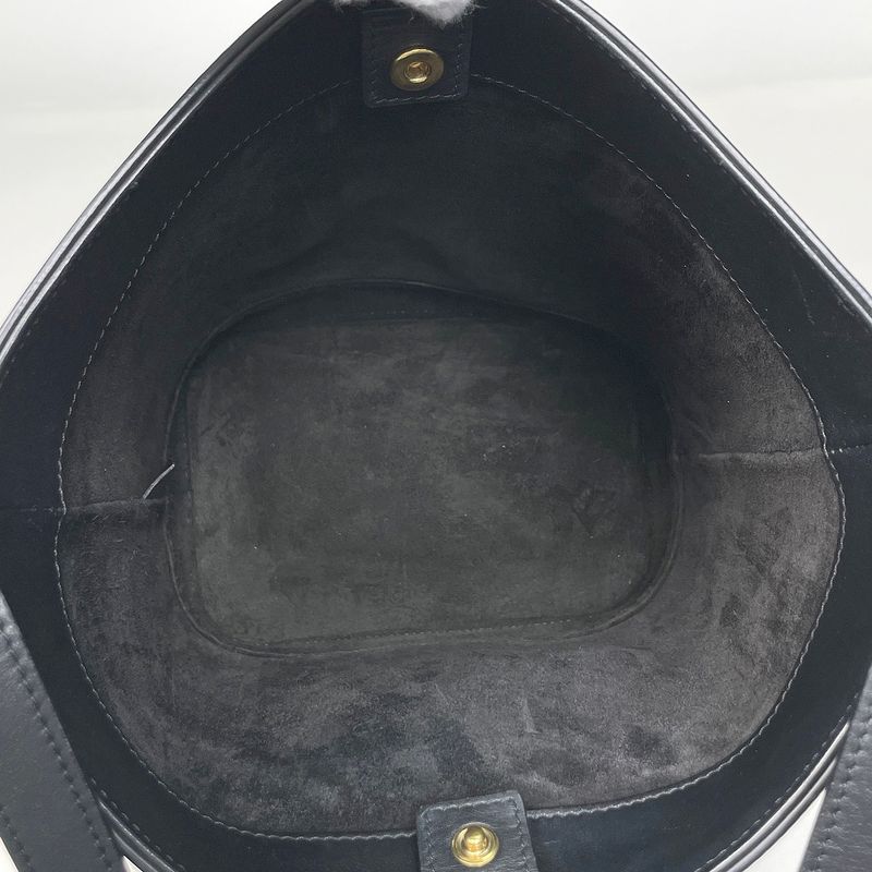 Celine Small Bucket Cuir Triomphe Shoulder Bag Leather Black