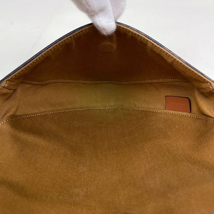 Celine Triomphe Shoulder Bag Triangle Black Brown