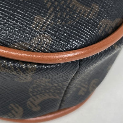 Celine Triomphe Shoulder Bag Triangle Black Brown