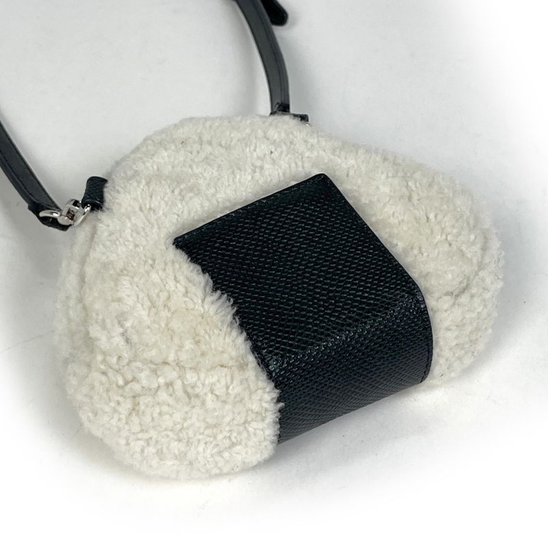 Fendi Onigiri Stefano Pilati Shoulder Bag Fur White Green