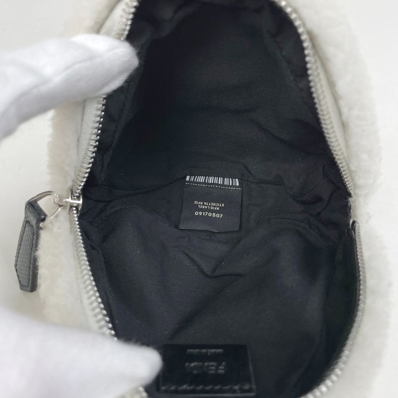 Fendi Onigiri Stefano Pilati Shoulder Bag Fur White Green