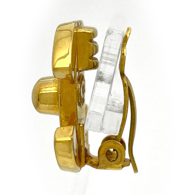 Chanel CC Logo Earrings Gold Plated
