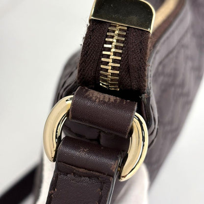 Gucci GG Pattern Brea Shoulder Bag Guccissima Leather Brown