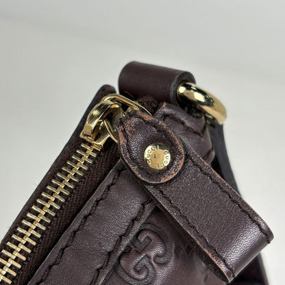 Gucci GG Pattern Brea Shoulder Bag Guccissima Leather Brown