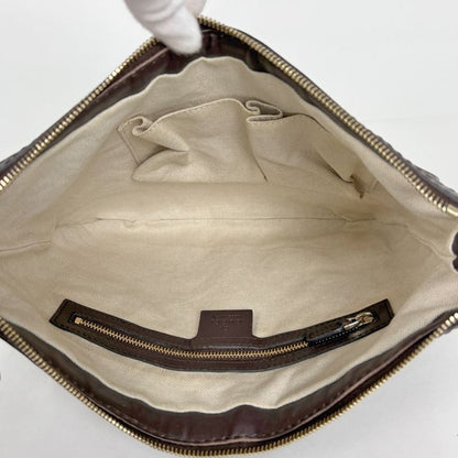 Gucci GG Pattern Brea Shoulder Bag Guccissima Leather Brown
