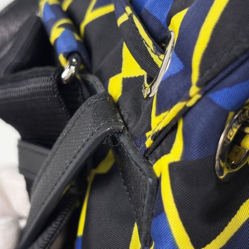 Prada Logo Pret Backpack Nylon Black Multicolor