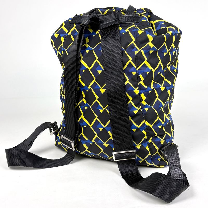 Prada Logo Pret Backpack Nylon Black Multicolor