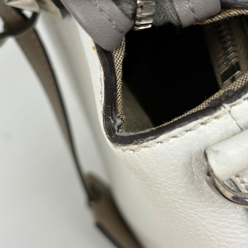 Fendi Visible Handbag Leather Ivory Beige