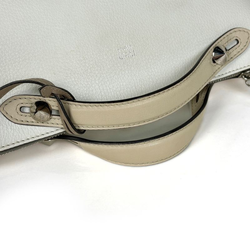 Fendi Visible Handbag Leather Ivory Beige