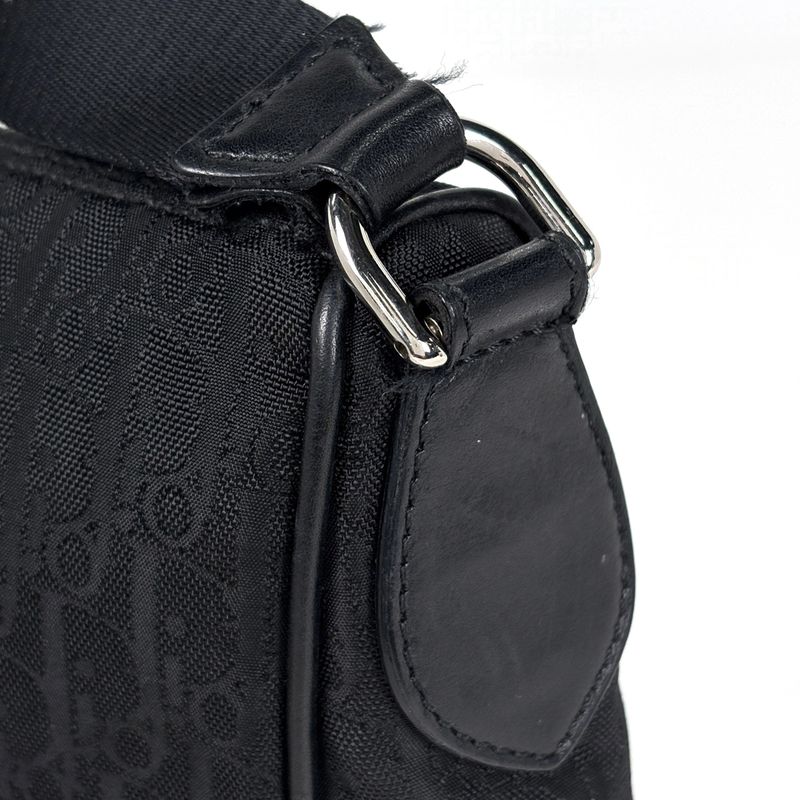 Dior Trotter Pattern Shoulder Bag Nylon Black